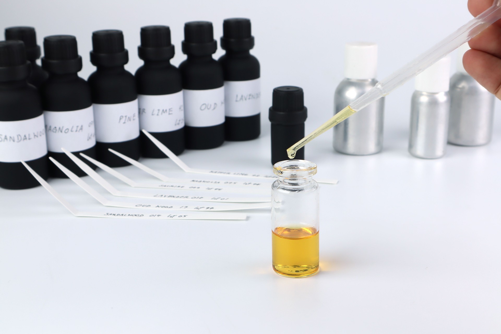 luxury aroma reed diffuser air freshener on table in nice bedroom